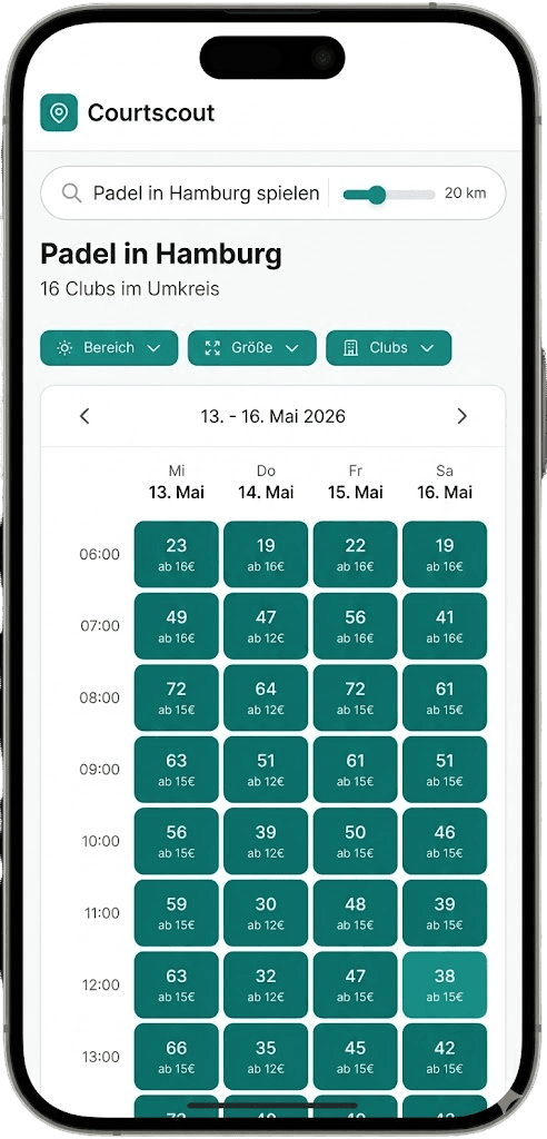 Padelscout App auf dem Smartphone